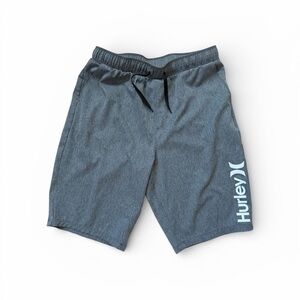 Hurley Youth Hybrid Shorts w/ 4 Way Stretch, Elastic Waist - Gray - Youth 14/16